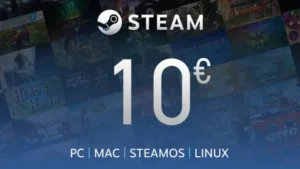 Steam Wallet 10€ – Carte cadeau officielle EUR pour PC