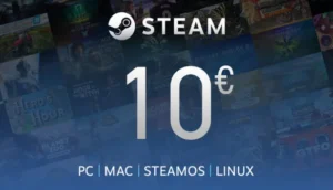Steam Wallet 10€ – Carte cadeau officielle EUR pour PC