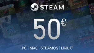 Steam Wallet 50€ – Carte cadeau officielle EUR pour PC