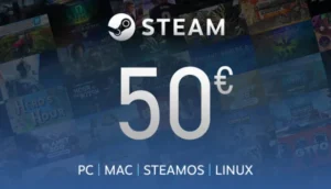 Steam Wallet 50€ – Carte cadeau officielle EUR pour PC